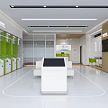 Modern Bank Interior With Self service Kiosks Comfortable Seating And Digital Screens