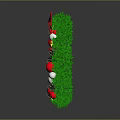 Green Christmas Wreath Plant Decorated With Red Bow Pine Cones And Ornaments