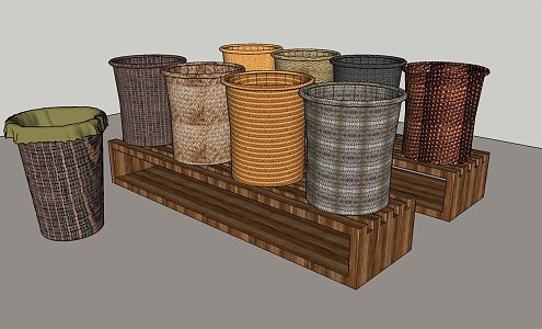 Modern Storage Basket Supermarket Display Woven Basket Display Props 3d model