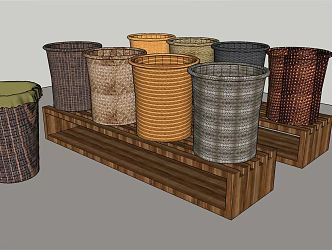 Modern Storage Basket Supermarket Display Woven Basket Display Props 3d model