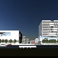 Modern Industrial Park Featuring Contemporary Buildings Greenery Roads And Pedestrian Areas