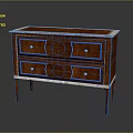 Elegant Wooden Console Cabinet Sideboard With Marble Top And Decorative Drawers