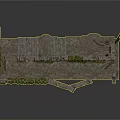 Ancient Ruin Model Design With Stone Steps Ruined Walls And Mossy Ground