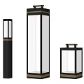 Contemporary Outdoor Lights With Sleek Metal Frame And Frosted Glass Panels Design