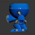 Blue Robot Game Movie Character Featuring Blue Team Logo And Mechanical Appearance