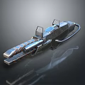 Futuristic Metallic Weapon with Shiny Surface Advanced Sights and Sleek Sci Fi Design 3d model