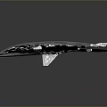 Sleek Silver Gray Flying Wing Aircraft With Smooth Reflective Surface And Two Circular Components 3d model