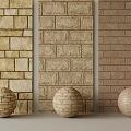 Tile Display With Different Styles And Decorative Spheres 3d model