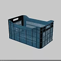 Blue Plastic Storage Basket With Grid Design And Convenient Handles For Home Use