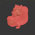 Golden Squirrel Statue Holding Acorn With Shiny Metallic Finish And Detailed Craftsmanship