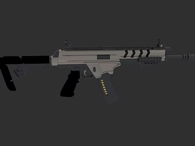 Modern Tactical Rifle Design With Rail System Magazine And Black Gray Finish 3d model