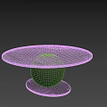 Modern Round Coffee Table With Glass Top And Black Spherical Base 3d model