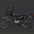 YAMAHA Classic Vintage Motorcycle With Dark Body Blue Seat And Red Rear Light