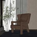 Modern Sofa Chair Single Person Sofa Chair Backrest Chair Reading Sofa Casual Sofa Lazy Sofa Tiger Stool Vase 3d model