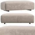 Modern Light Gray Upholstered Ottoman With Black Legs And Contemporary Design
