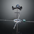 Commercial Equipment Featuring Dual Horns Metal Stand Circular Base And Control Panel