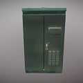 Green Metal Industrial Control Cabinet With Lockable Door And Ventilation Grille
