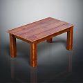 Natural Wooden Coffee Table With Rectangular Top And Solid Wood Legs