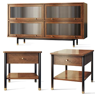Modern Bedside Cabinet 3d model