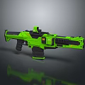 Green Modern Tactical Weapon with Scope Grip and Structural Design 3d model
