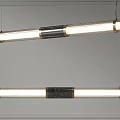 Elegant Modern Pendant Light With Long Bar Design Gold Frame And Black Accent