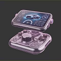 Modern Vehicle Control Device With Car Image On Screen And Control Buttons