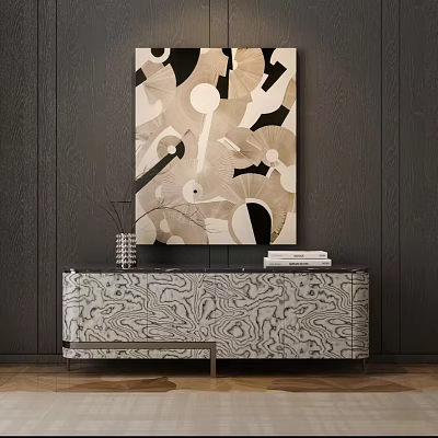 Light Luxury Italian Entrance Cabinet End View Cabinet Entrance Cabinet Side Cabinet Low Cabinet Decorative Cabinet 3d model