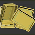 Yellow Plastic Storage Baskets Stackable Design For Home Organization Practical Durable Containers For Daily Use