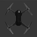Sleek Dark Blue Quadcopter Drone With Four Propellers And Integrated Camera 3d model