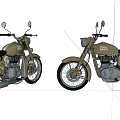 Two Vintage Beige Motorcycles With Classic Retro Design And Chrome Accents