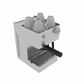 Stainless Steel Espresso Machine Modern Kitchen Appliance With Sleek Design And Coffee Cups