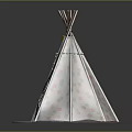 Kids Teepee Tent Furniture With Polka Dot Pattern Wooden Stick Support Decorative Beads And Round Base