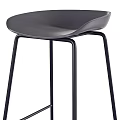 Modern Sleek Bar Stool Featuring Black Metal Frame And Minimalist Design 3d model