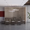 Chinese Tea Table and Chair 3d model