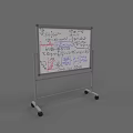 Mobile Whiteboard With Handwritten Notes And Colorful Diagrams On Wheels