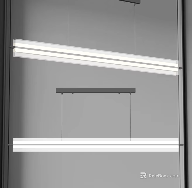 Modern Linear Pendant Lights With Sleek Design For Minimalist Interior Spaces 3d model