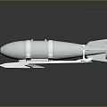 Aerial Bomb Weapon 3D Model With Metallic Surface Sleek Design And Tail Fins