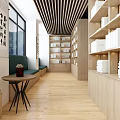 Modern Library Reading Room Chinese Character Books 3d model