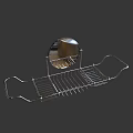 Stainless Steel Bathroom Cabinet Rack With Multiple Shelves And Hooks For Toiletries