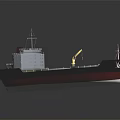 Realistic Model Of A Large Cargo Ship With Metallic Hull 3d model