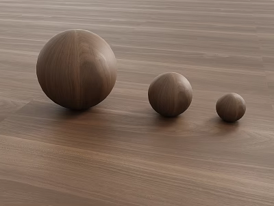 Hardwood Flooring With Three Wooden Spheres Arranged 3d model Hardwood Flooring With Three Wooden Spheres Arranged 3d model