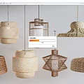 Various Woven Pendant Lights with Different Unique Designs for Home Decor