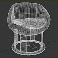 Elegant Modern Single Chair With Light Upholstery And Metal Circular Base