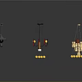 Modern Creative Lighting Fixture Combinations With Pendant Lights Floor Lamps And Colorful Bulbs