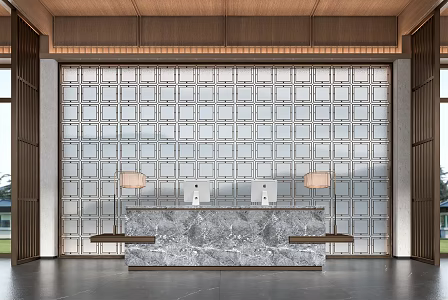 New Chinese Reception Desk 3d model
