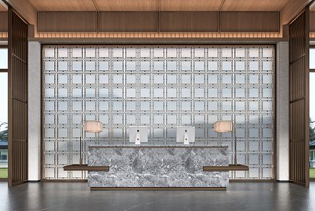 New Chinese Reception Desk 3d model