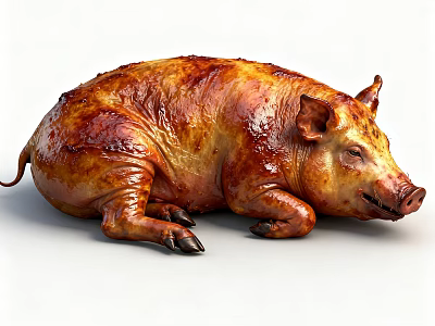 Delicious Roast Suckling Pig With Crispy Golden Brown Skin And Juicy Meat 3d model
