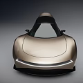 Futuristic Champagne Gold Concept Car With Sleek Aerodynamic Design And Unique Wheels