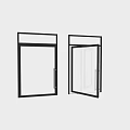 Modern Sliding Door Design With Glass Panel And Metal Frame Structure