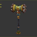Ornate Metal Hammer Hardware Tool With Decorative Handle And Gemstone Accents